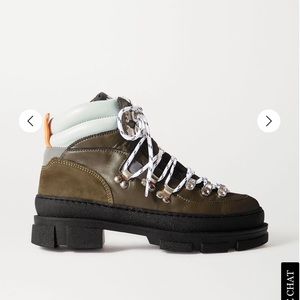 GANNI Sporty Hiking Leather And Suede Boot